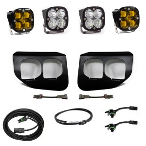 Ford Super Duty Fog Light Pocket Kit - Baja Designs - SAE/Pro DC - Amber - `20-`27
